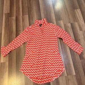 ForCynthia Beachwear Orange and White Retro Coverup. Cruisewear beach,poolside S